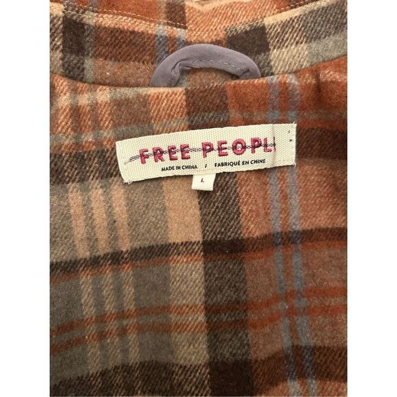 Free people Mari Plaid Blazer size large - Picture 7 of 9